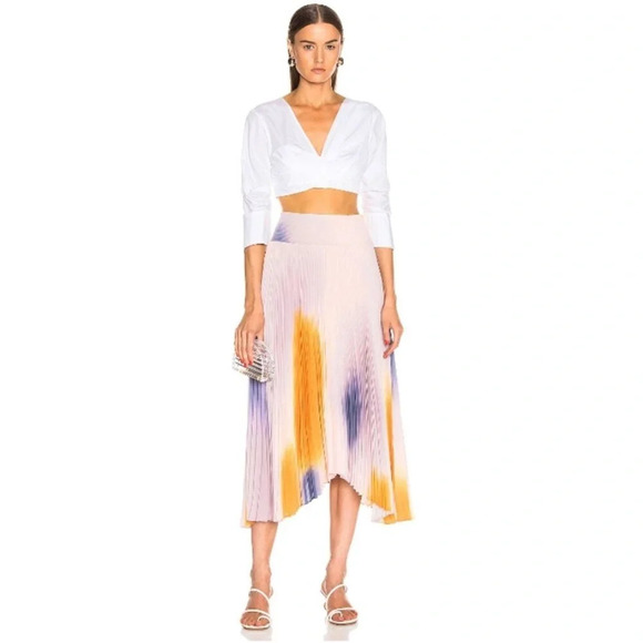 A.L.C. Sonali Ombré Midi Skirt Pleated Pastel‎ Women’s XL 14 Taylor Swift Lover - Picture 4 of 14